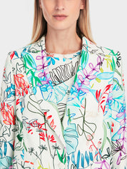 Trendy blazer with all-over leaf motif