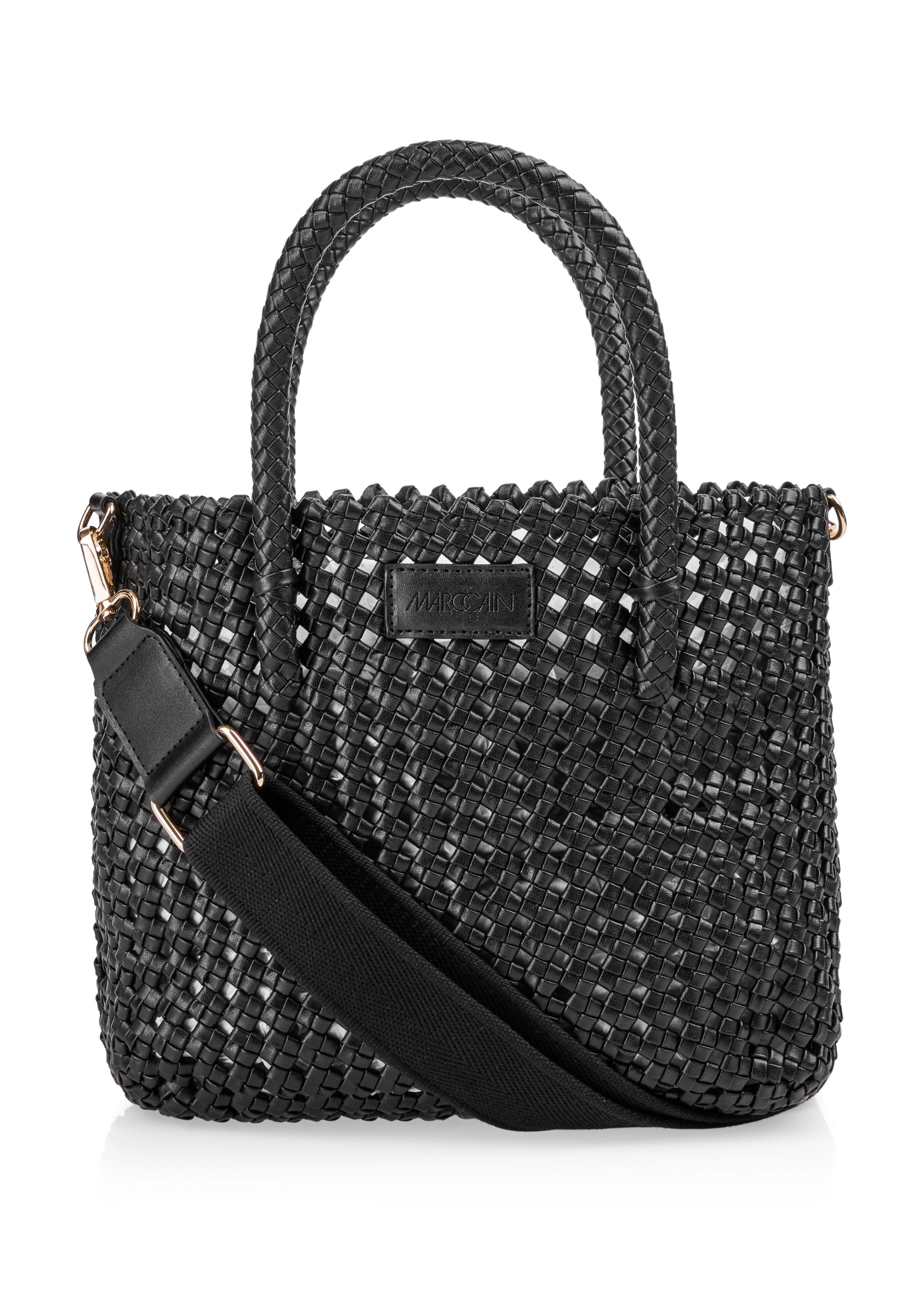 Knotted satchel bag black