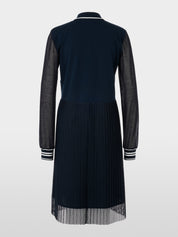 Navy Mixed fabric dress