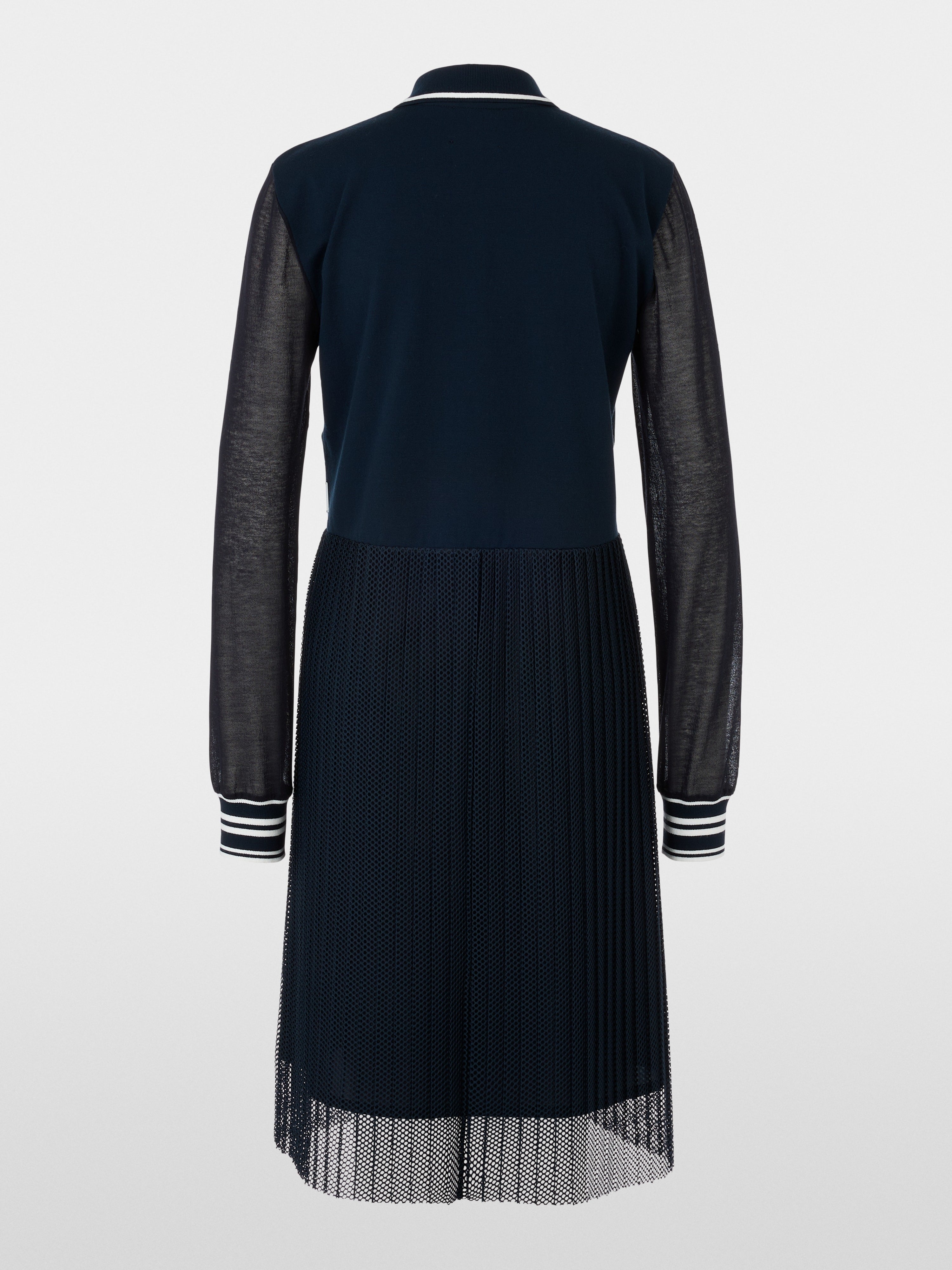 Navy Mixed fabric dress