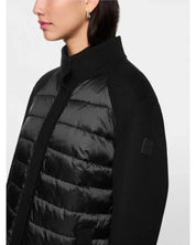 Quilted Wool Blend Coat Black