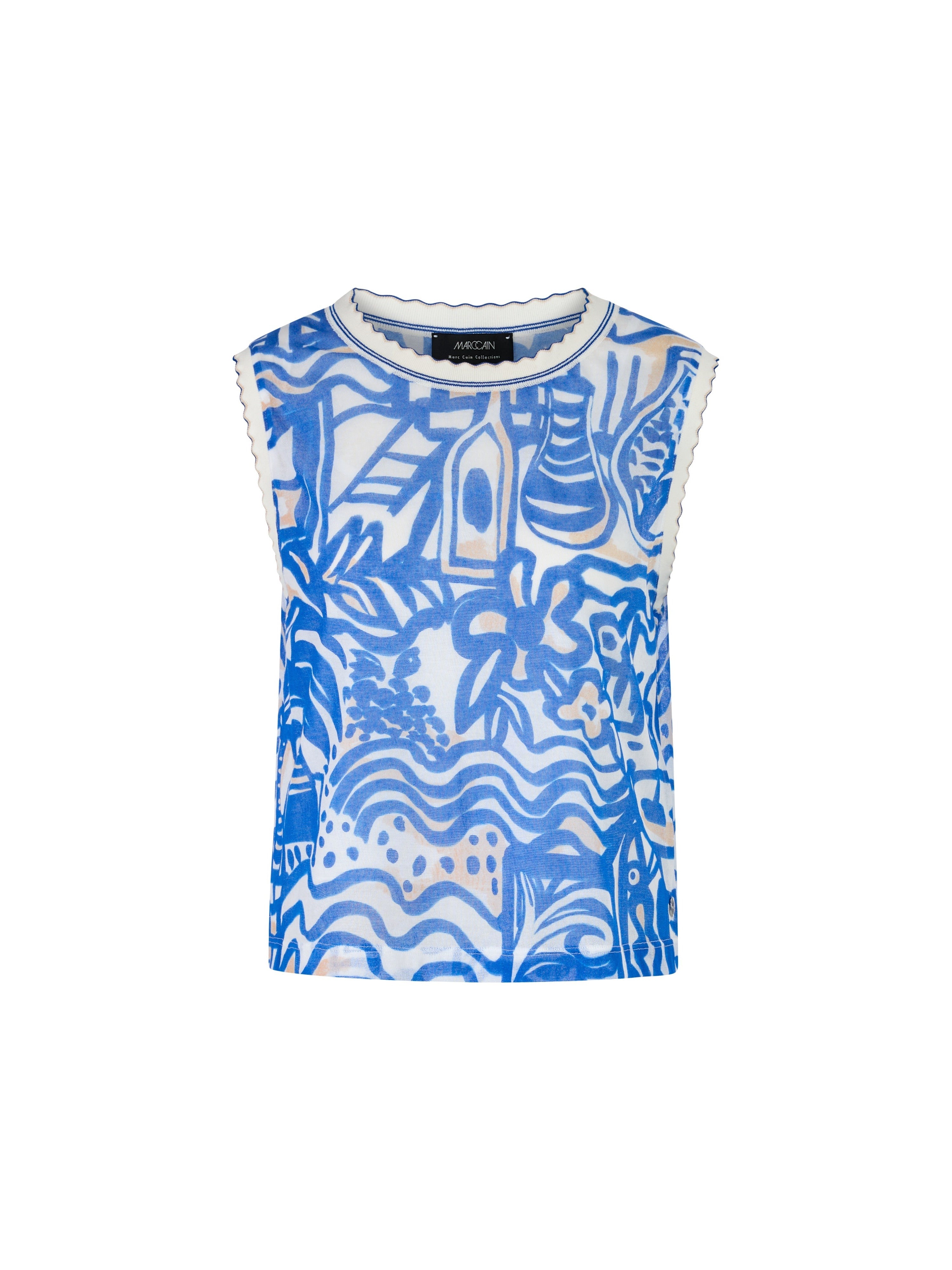 Sleeveless Printed Top Blue