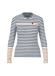 Navy Long-Sleeve With Striped Pattern