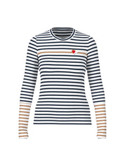 Marc Cain Long-Sleeve Top with Striped Pattern Navy