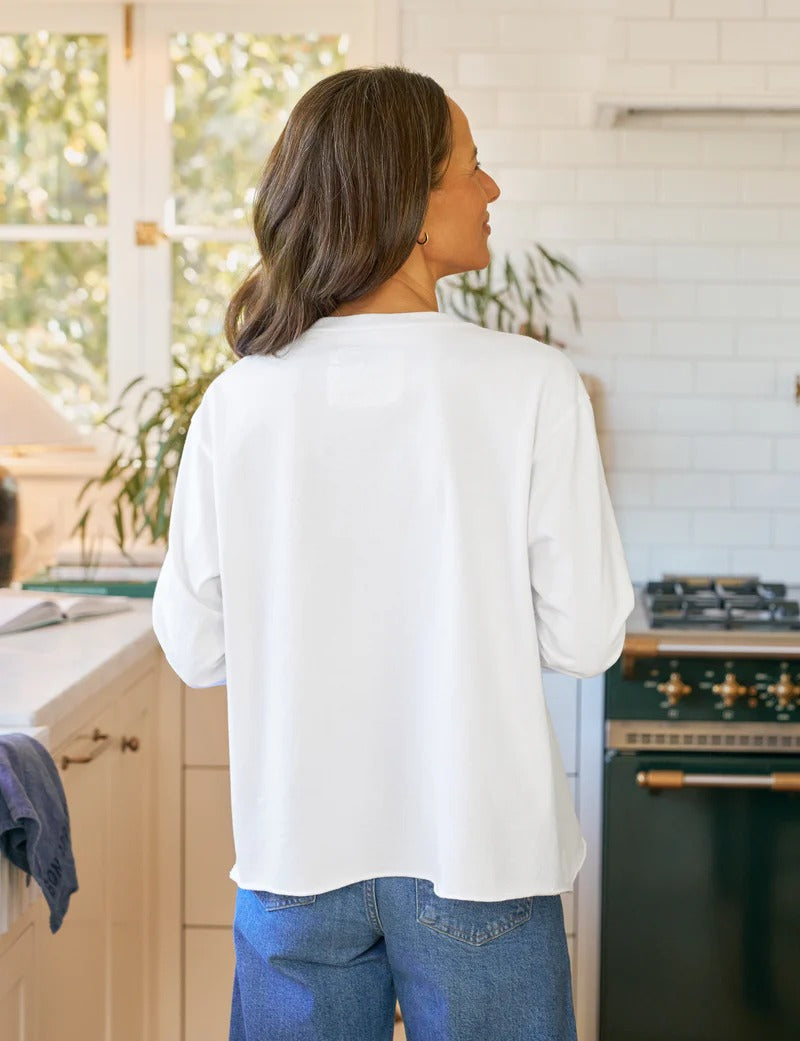 Quinn Crew Long-Sleeve White