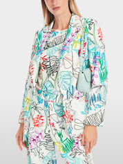 Trendy blazer with all-over leaf motif