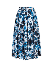 Swing Midi pleated skirt with blue floral print