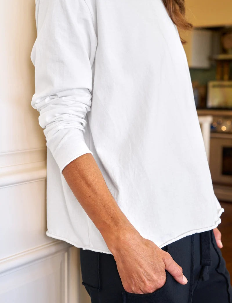 Quinn Crew Long-Sleeve White