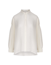Jasmin Ivory sheer silk shirt with ruching
