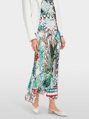 Pleated midi skirt with print