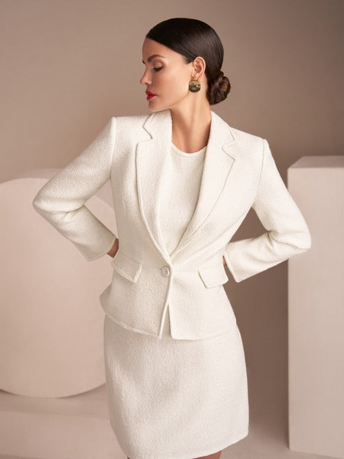 Boucle Blazer Off White