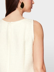 Sleeveless bouclé shift dress