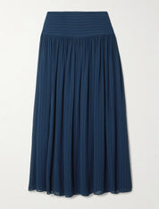 JOSEPH Santos Gathered Crepe Midi Skirt Blue