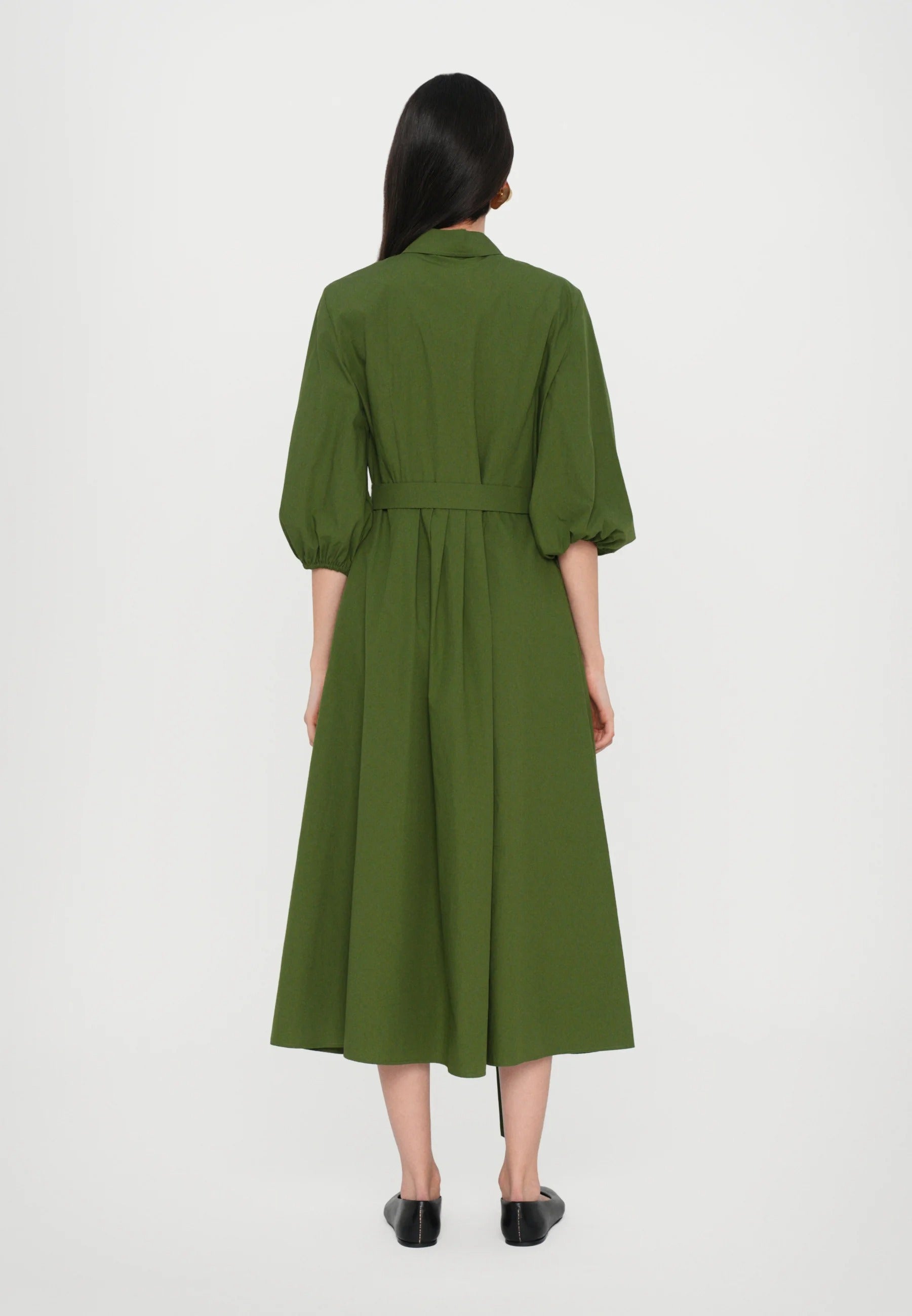 Kentia Dark Green Shirt Dress