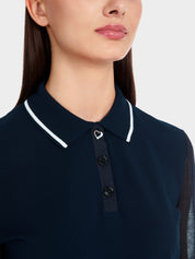Navy Mixed fabric dress