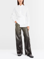 Shirt blouse with wrap effect