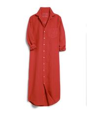 Rory Linen Shirtdress Red
