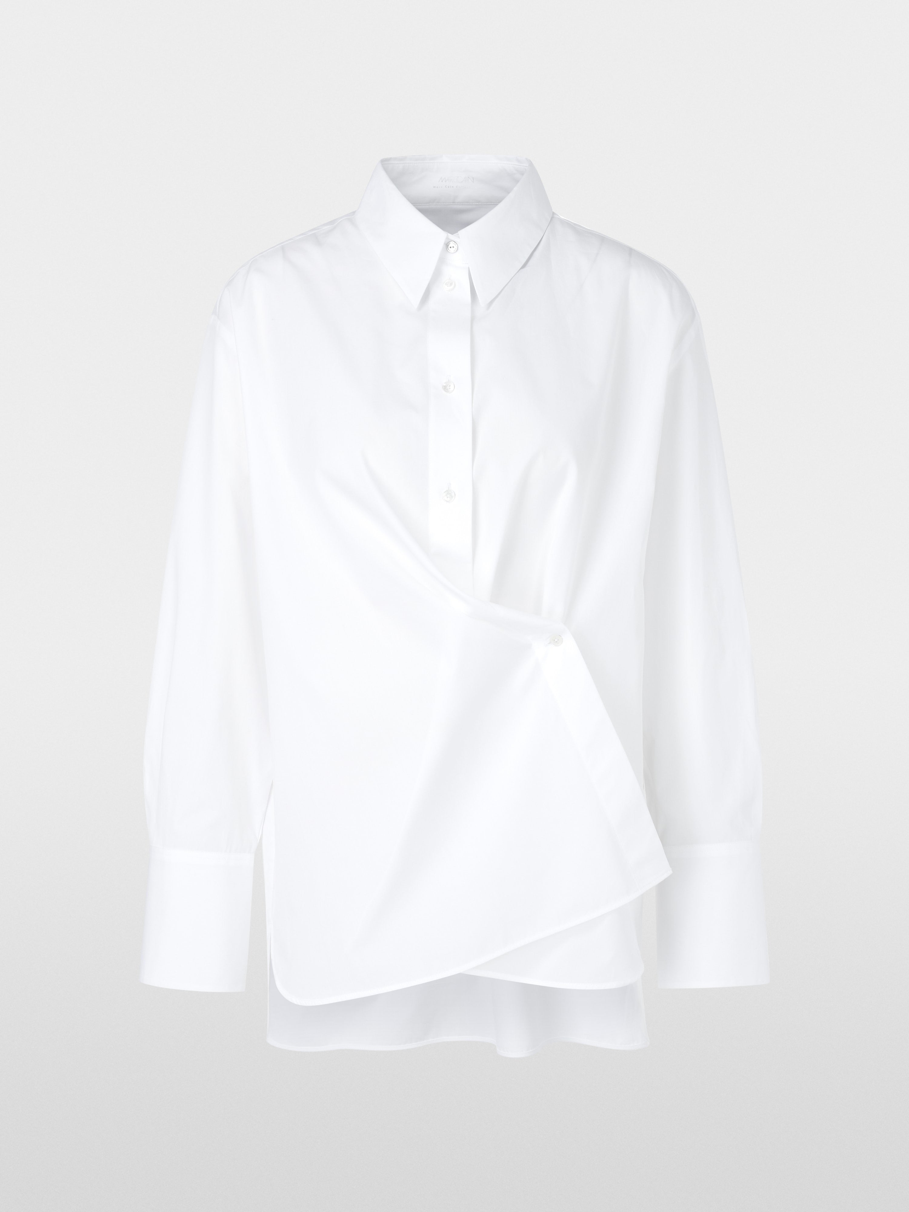 Shirt blouse with wrap effect