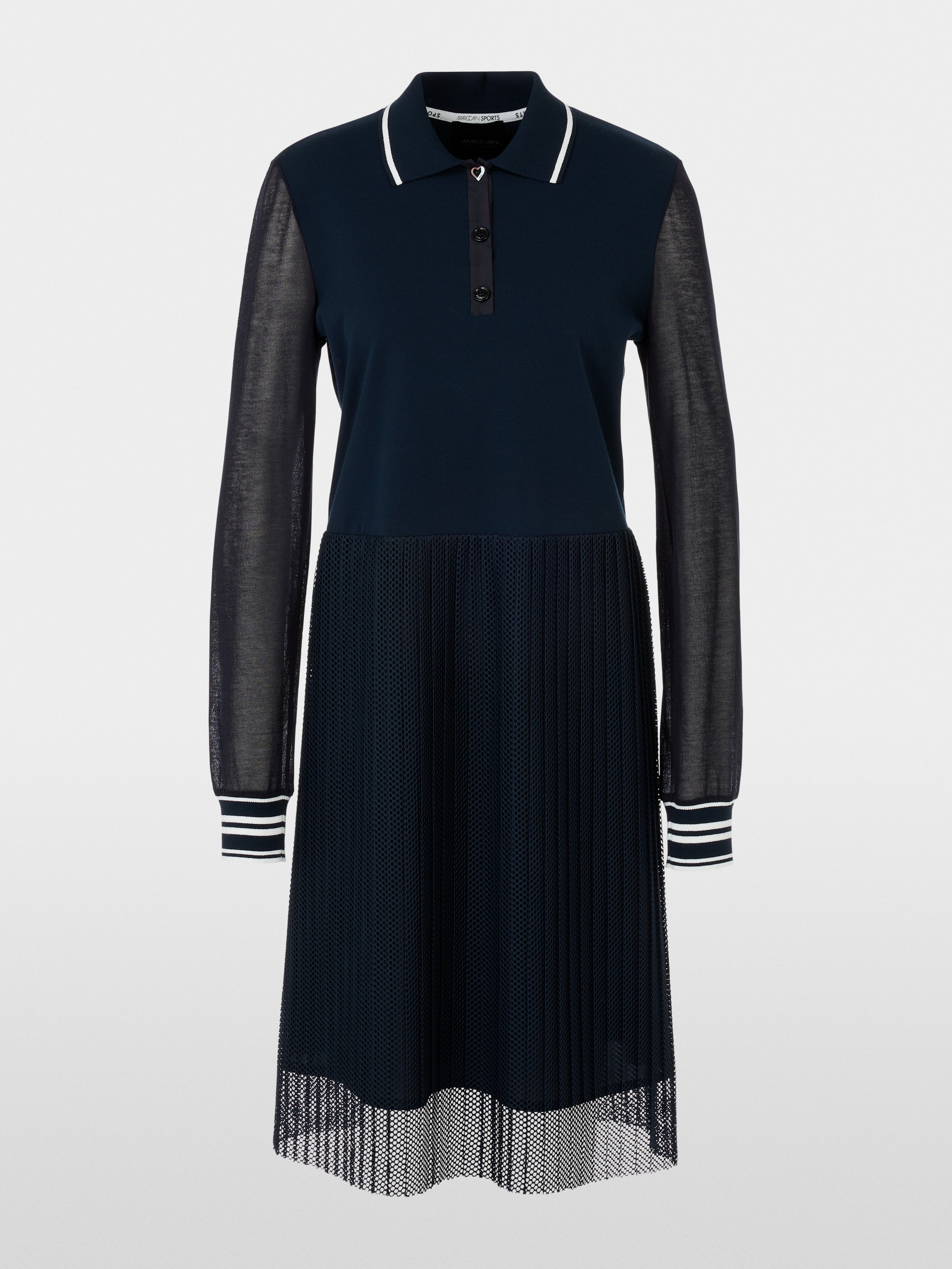 Navy Mixed fabric dress