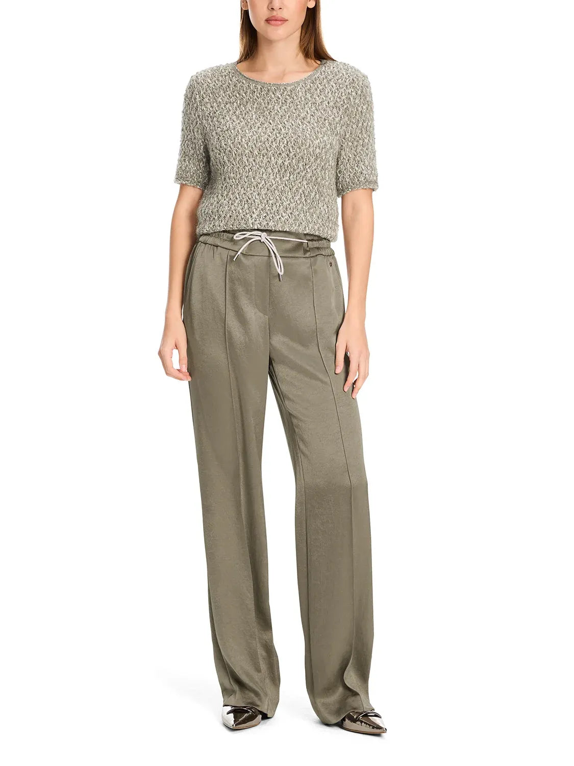 Washington trouser hammered satin sage