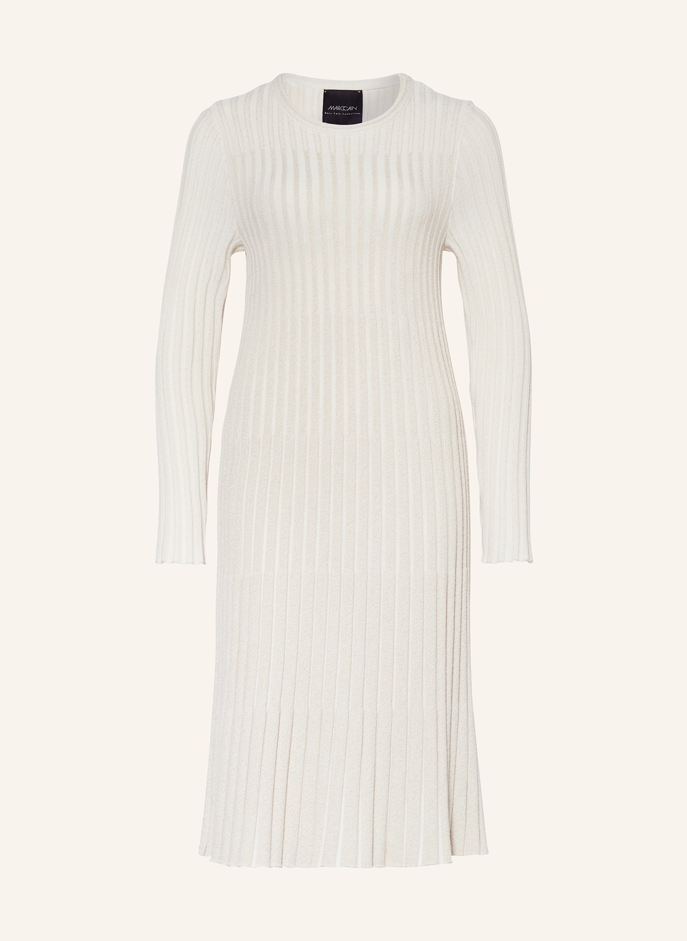 Knitted Dress with glitter thread off White