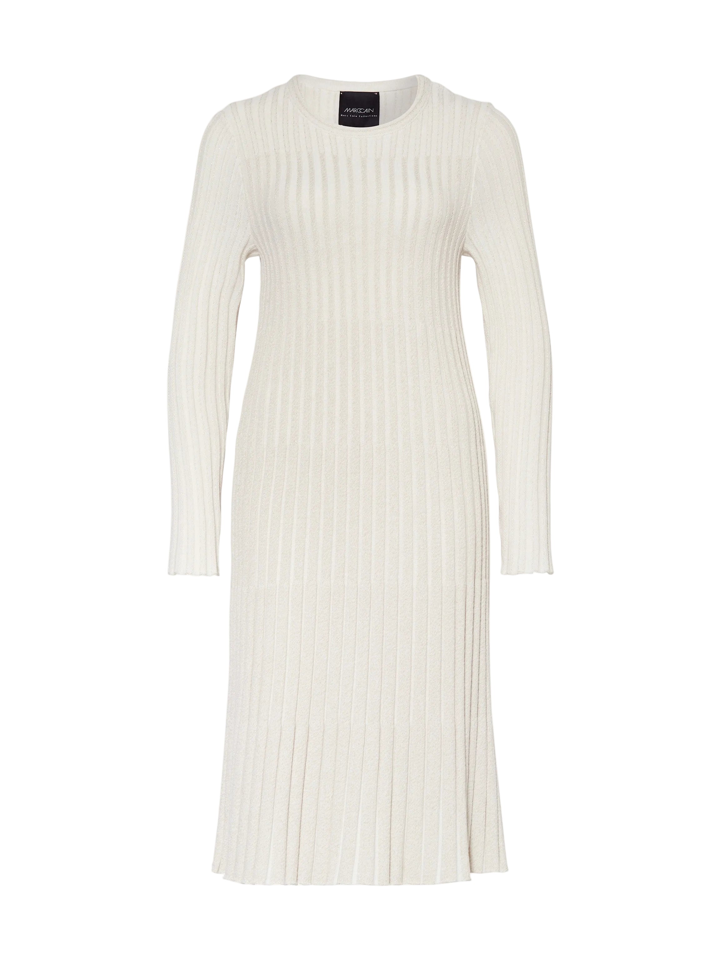Marc Cain Knitted Dress with Glitter Thread Off White