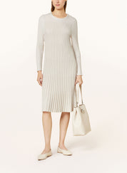 Knitted Dress with glitter thread off White