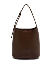 Faux Leather Satchel Bag Dark Wood