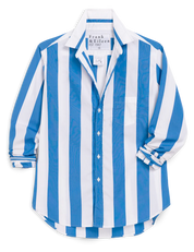 Eileen Relaxed Button-Up Shirt Wide Blue Stripe
