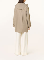 Trench coat with detachable hood sage