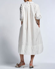 Tomorrow White cotton poplin midi tunic dress
