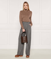 Faux Leather Satchel Bag Dark Wood