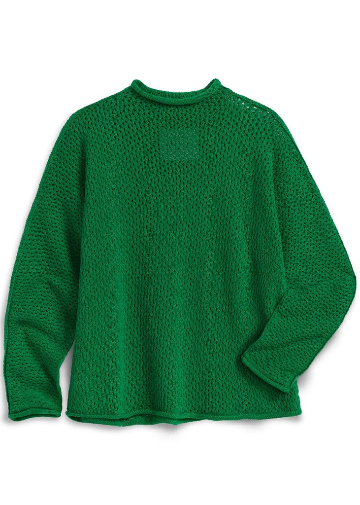 Monterey Pointelle Sweater Kelly Green