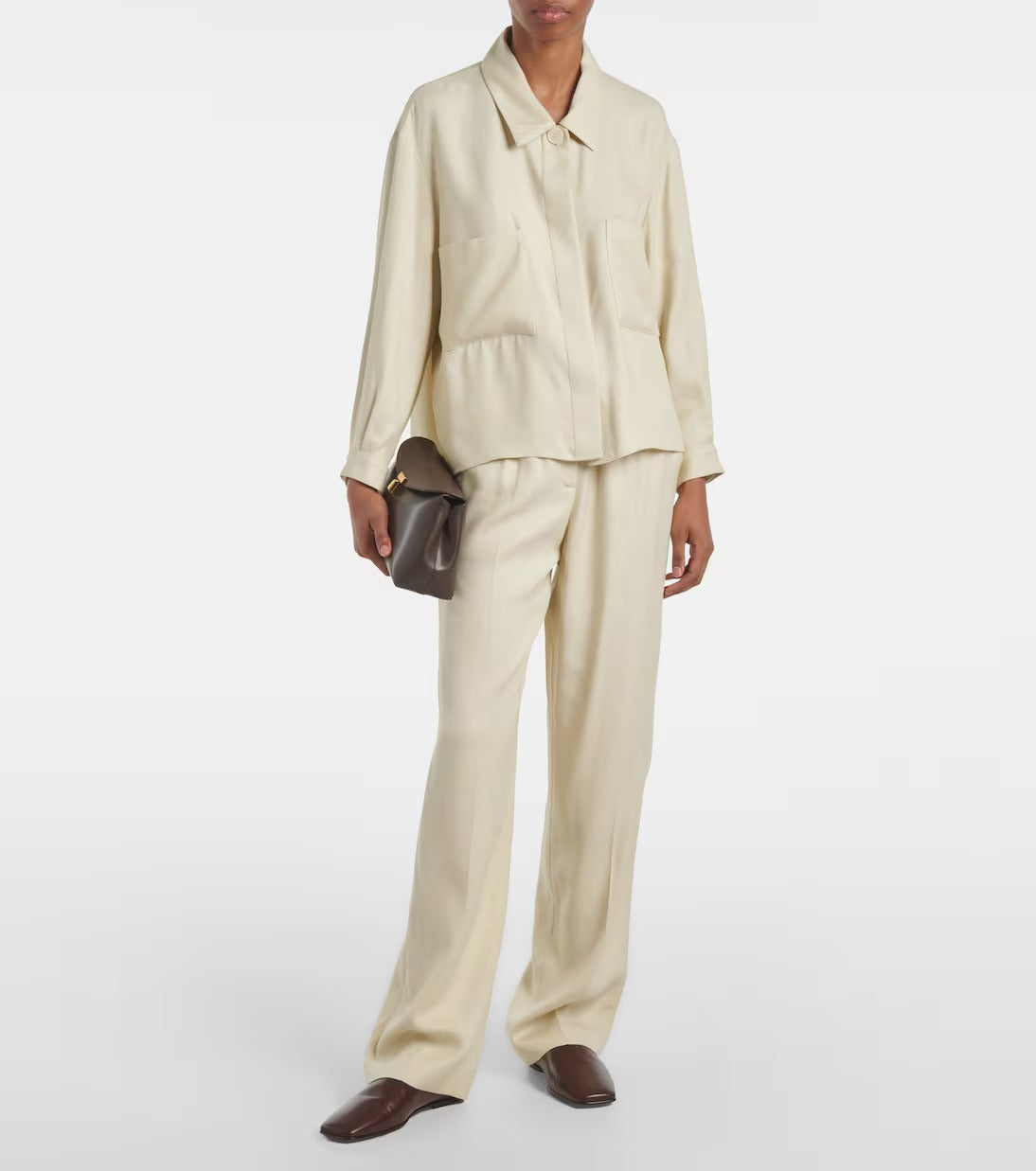 Satie Viscose Twill Shirt Jacket Affogato