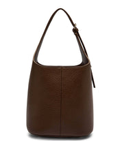 Faux Leather Satchel Bag Dark Wood