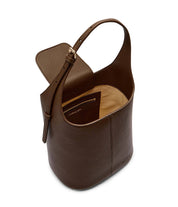 Faux Leather Satchel Bag Dark Wood