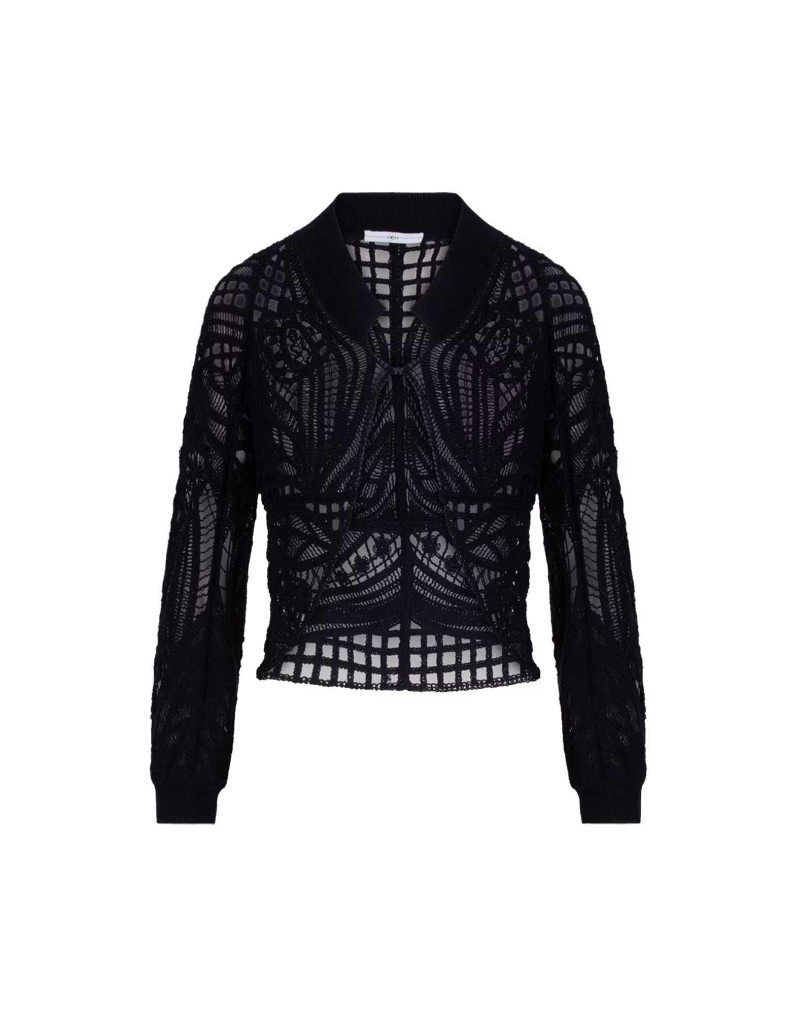 Appeal Embroidered navy blue silk–lyocell cardigan