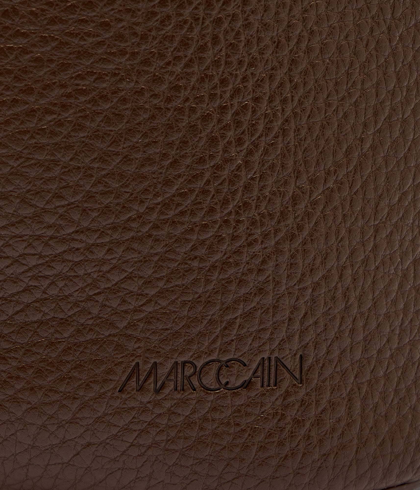 Faux Leather Satchel Bag Dark Wood