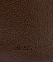 Faux Leather Satchel Bag Dark Wood