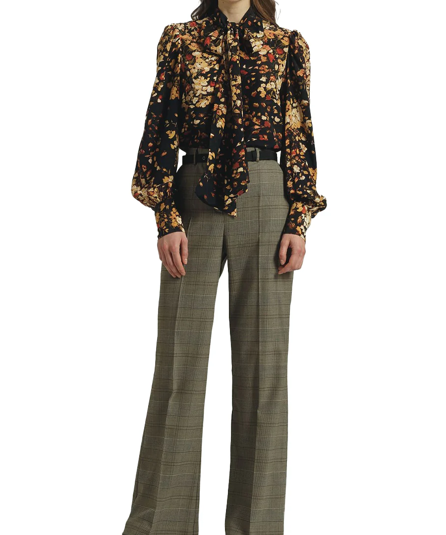 Sara Roka Angelica Blouse in Micro Roses Print