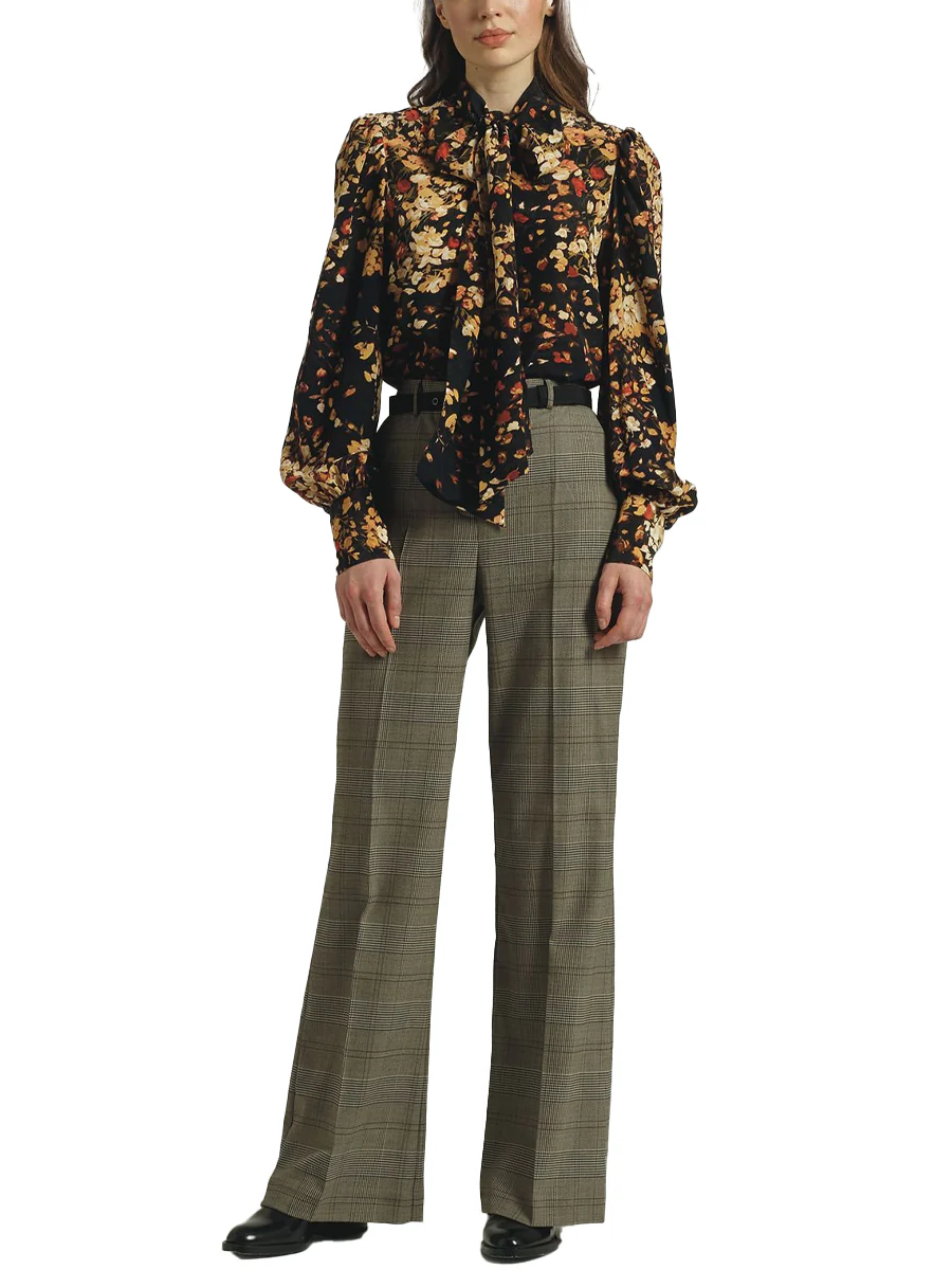 Sara Roka Angelica Blouse in Micro Roses Print