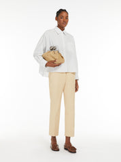 Stretch cotton cigarette trousers