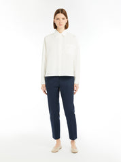 Stretch cotton cigarette trousers