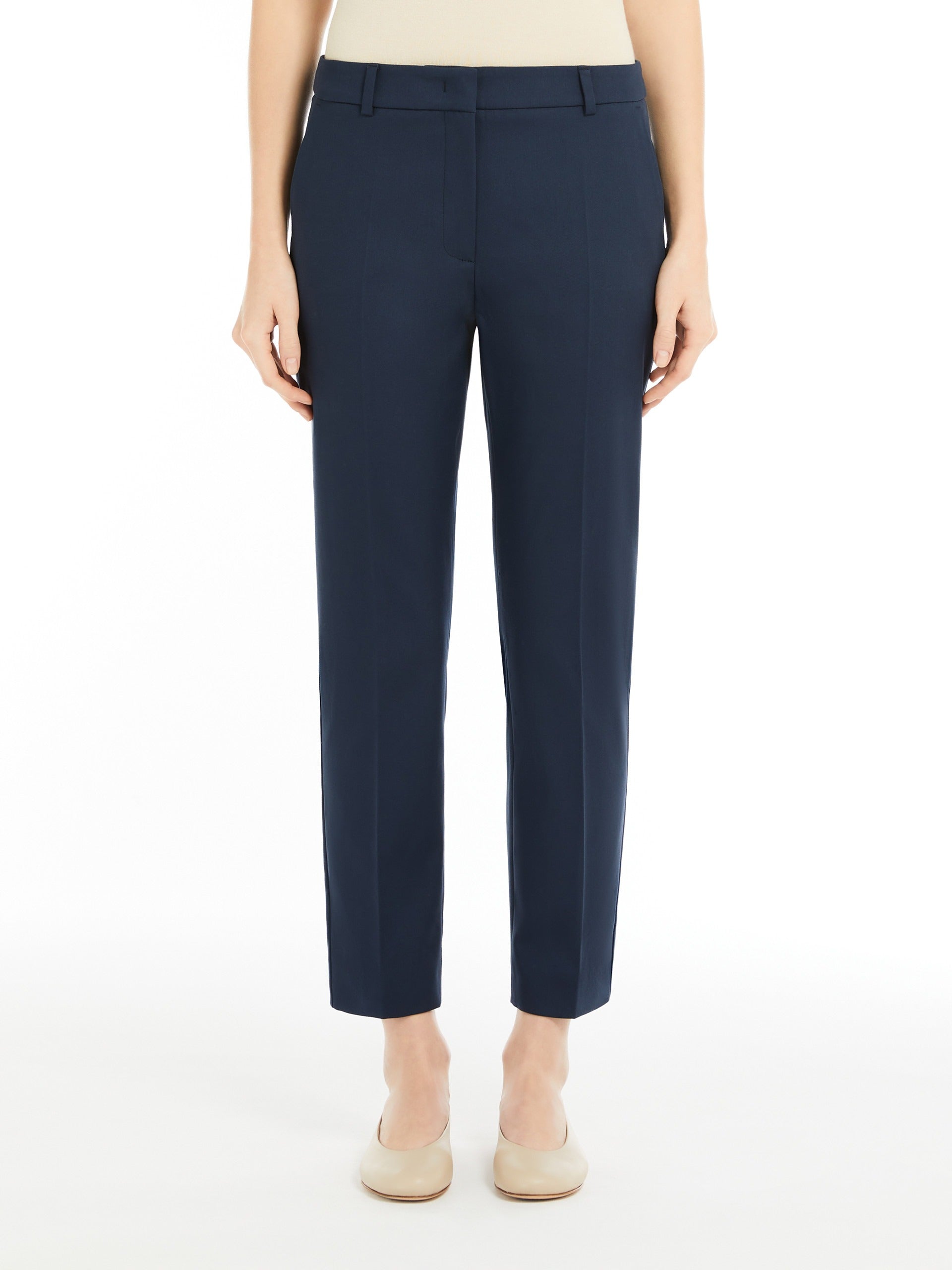 Stretch cotton cigarette trousers
