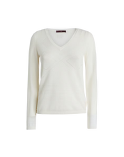 Droll White wool-blend sweater with openwork pattern