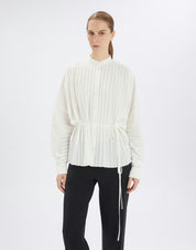 Slim Off-White Pleated Shirt