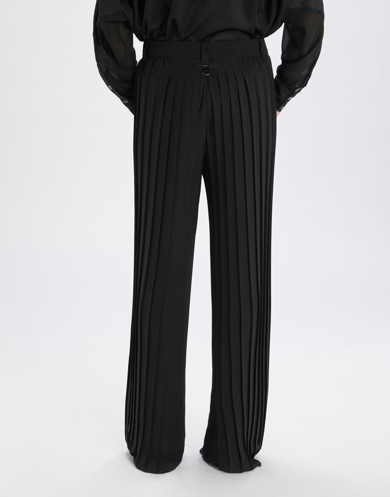 Drew Black  pants with pleating