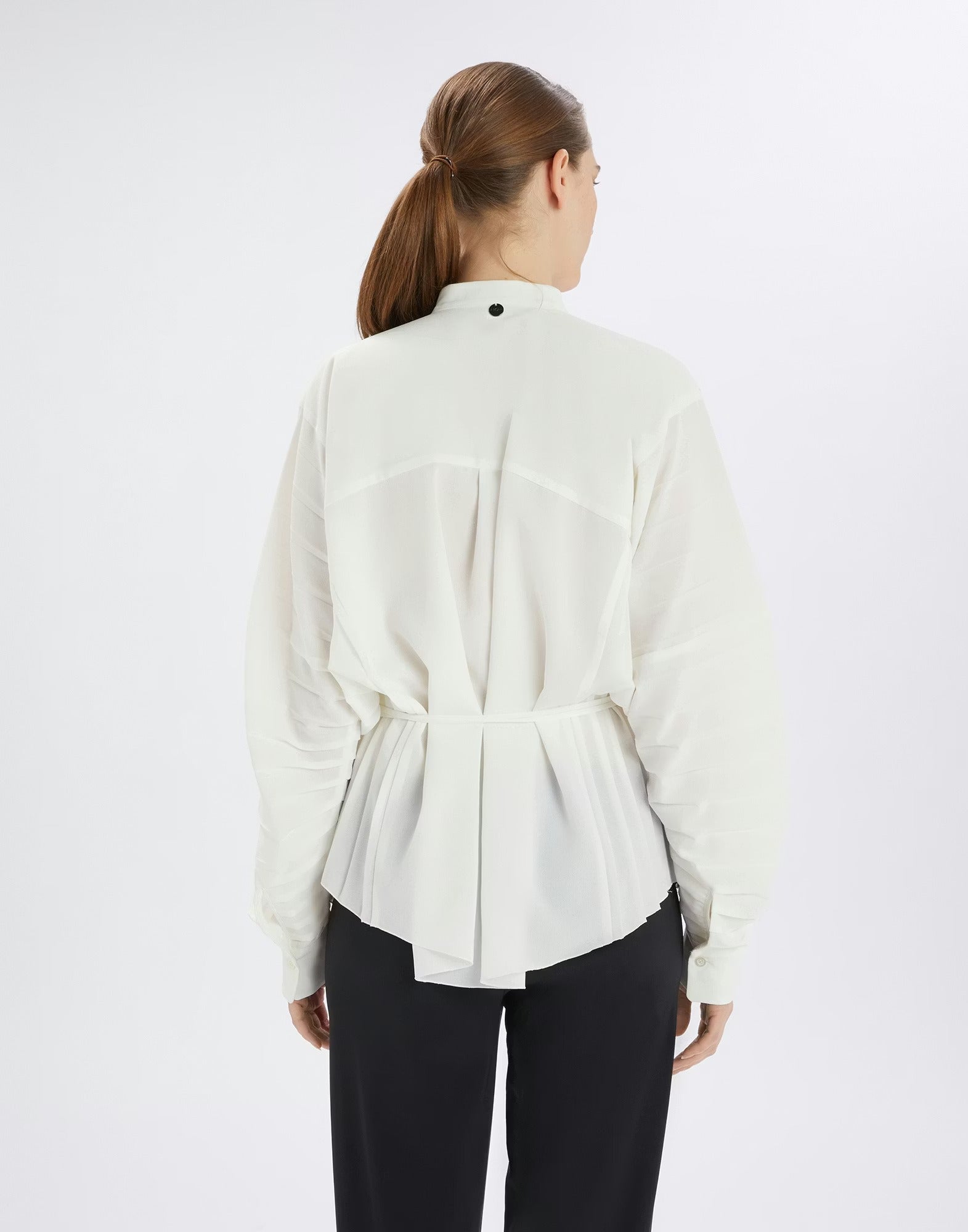 Slim Off-White Pleated Shirt