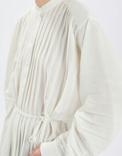 Slim Off-White Pleated Shirt
