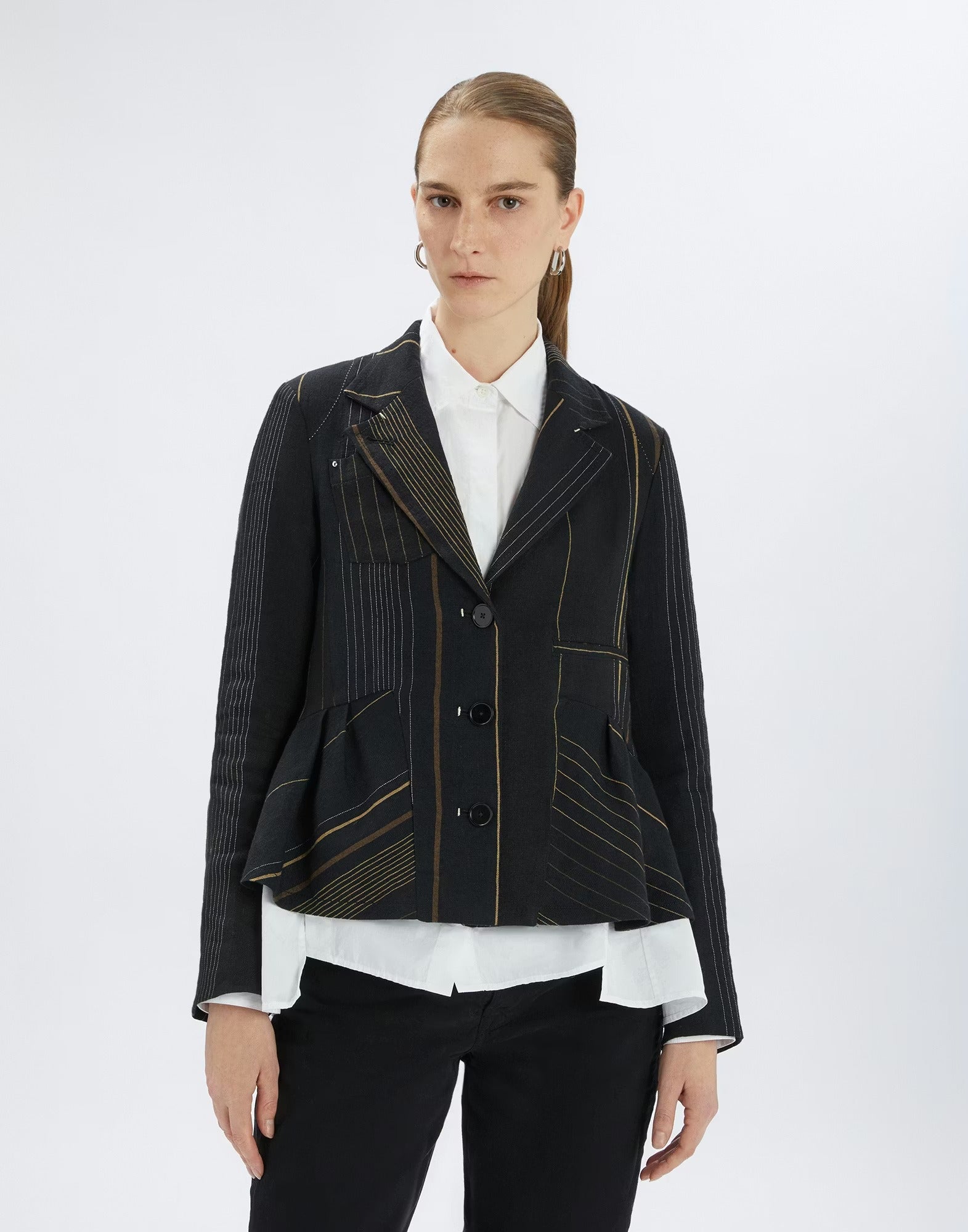 Mimi Black jacket with contrast topstitching